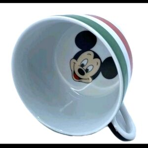 Disney Mickey Mouse Mug with Red and Green Stripes 12oz. NEW